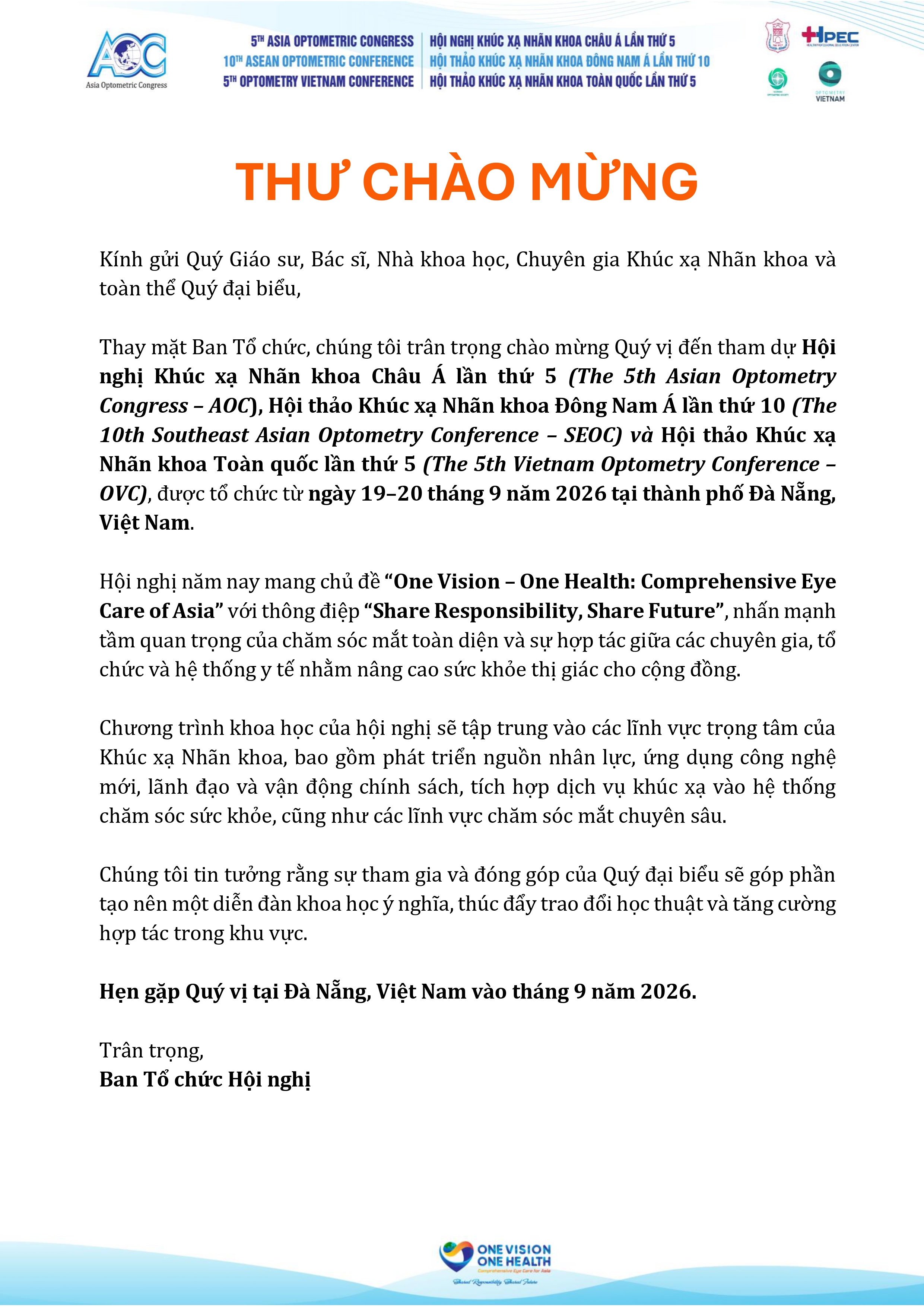 Welcome Message
